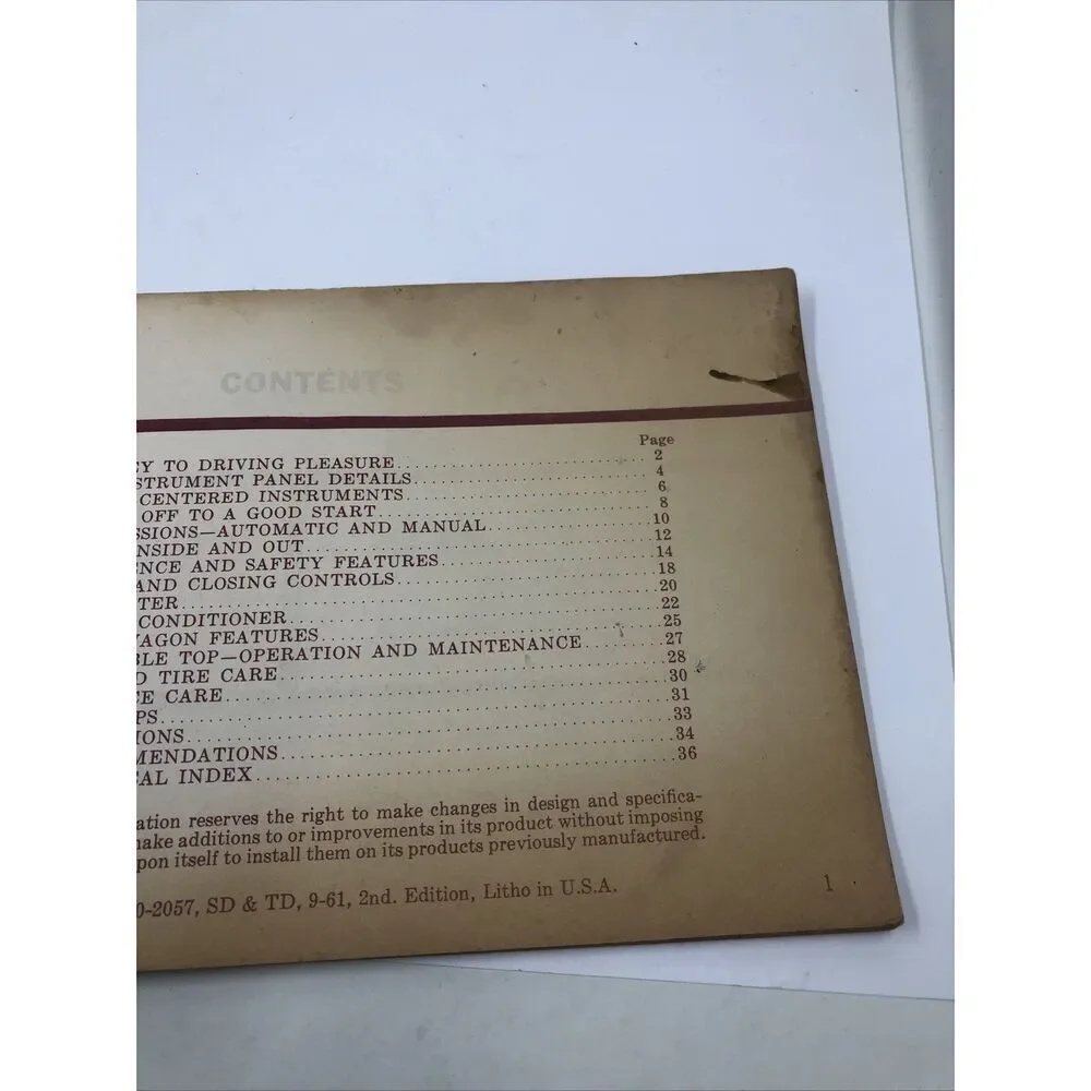 1962 Original Plymouth Owners Manual Guide. Vintage.  Please Read